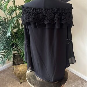 WHBM crochet trimmed blouse